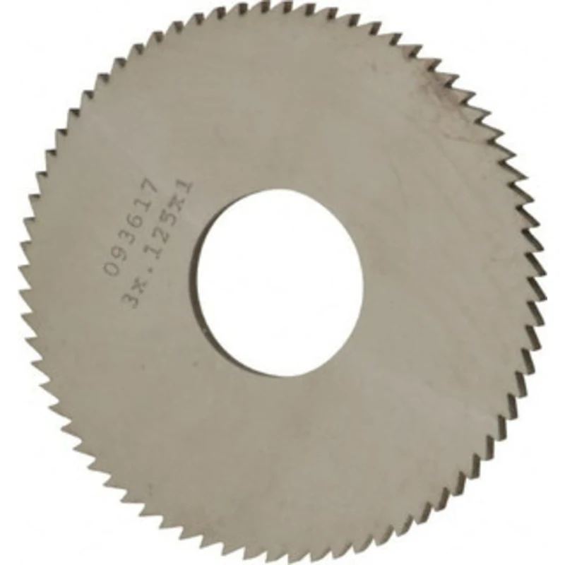 Made in USA 3 x 1/8, 1 Arbor, 72-Tooth Solid Carbide Slitting & Slotting Saw Uncoated, RH Cut, Straight Teeth, Concav...